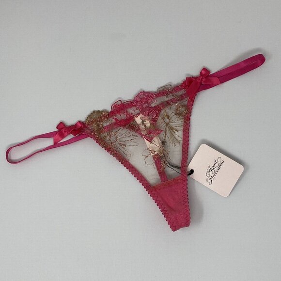 Agent Provocateur Zuri Pink Gold Thong AP4 Large NWT - Picture 5 of 7